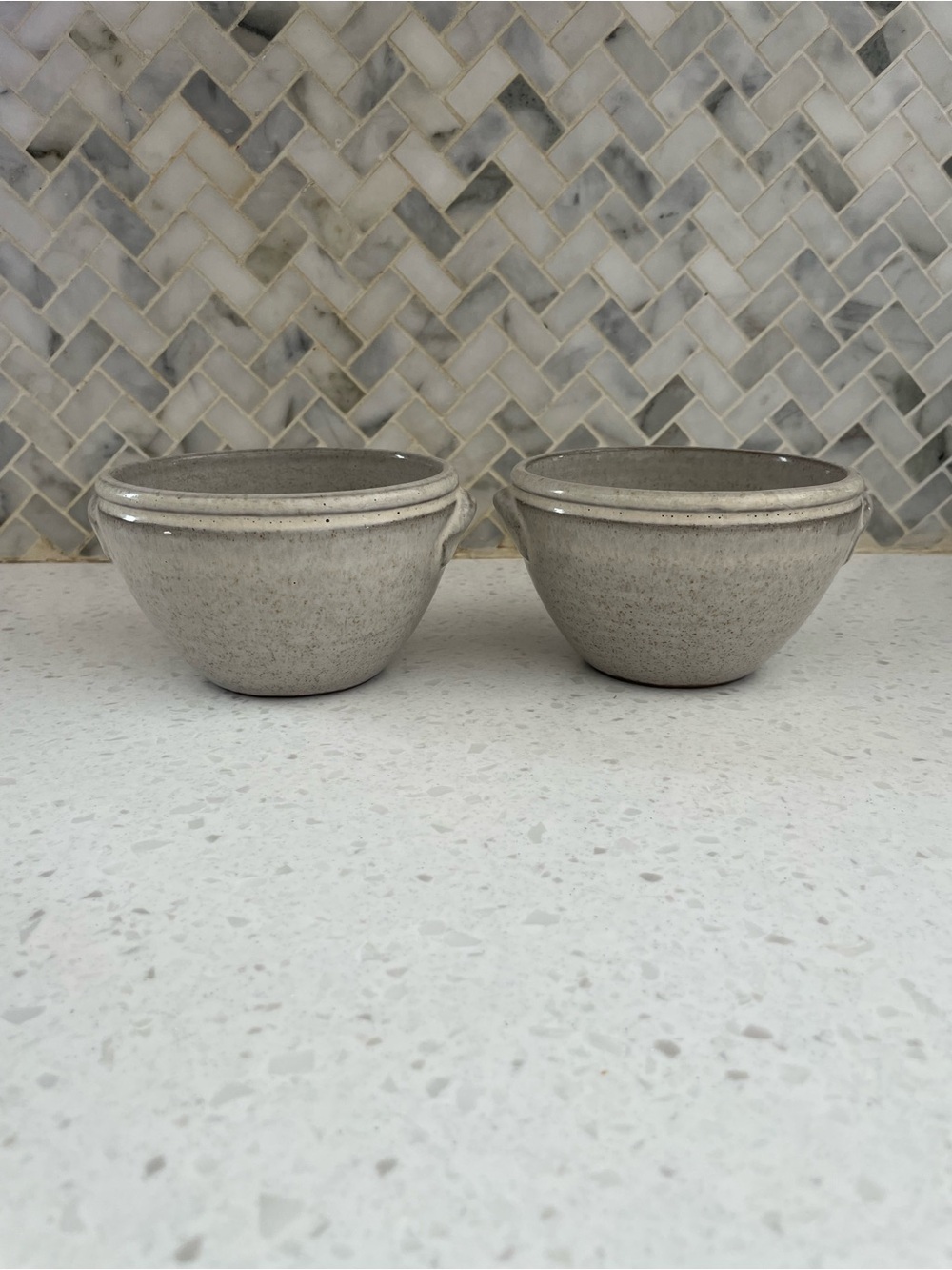 Magnolia French Gray Serving Bowls Small Set of 2 Stoneware